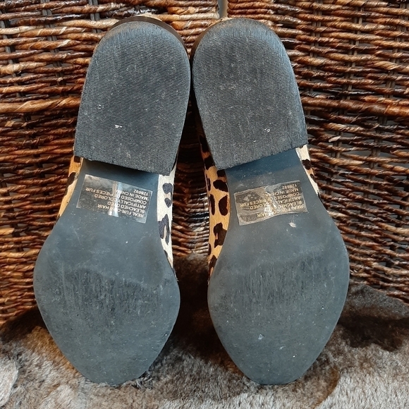 Steve Madden Palace Cow Hair Leopard Animal Print Western Booties 6 Tan Boho Fur - Picture 6 of 9